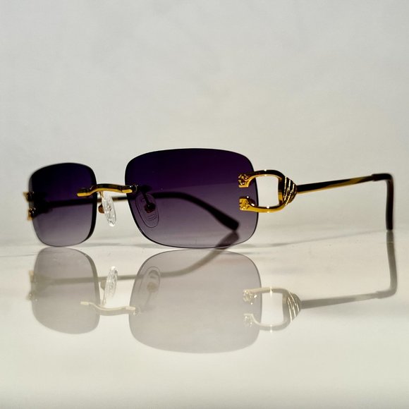 Bonano Venician Rimless Gold Frames Sunglasses Glasses Vintage Designer - Picture 3 of 6